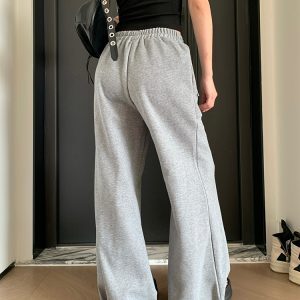 2025 Spring American Vintage Two-Piece Star Print Sweatpants for Women - Loose Casual Straight Leg Fashion Long Pants