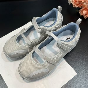 2025 Spring Double Strap Ballet Mary Jane Shoes - Thick-Soled, Height-Increasing, Color-Blocking Casual Shoes for Women