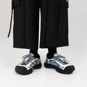 2025 Spring Summer Women's Dad Shoes Round Toe Lace-Up Thick-Soled Cute Niche Sports Shoes Ugly Cute Style