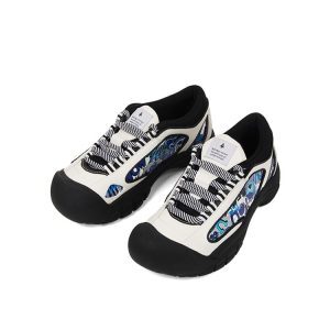 2025 Spring Summer Women's Dad Shoes Round Toe Lace-Up Thick-Soled Cute Niche Sports Shoes Ugly Cute Style