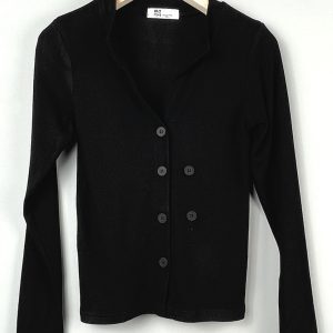 2025 Spring Women's Long Sleeve Buttoned Chest-Enhancing T-Shirt - Sexy Korean Style Dongdaemun Fashion