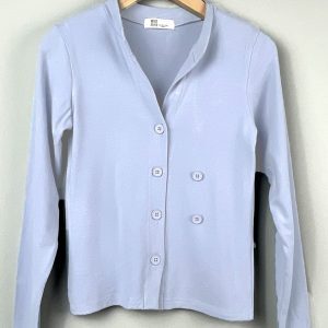 2025 Spring Women's Long Sleeve Buttoned Chest-Enhancing T-Shirt - Sexy Korean Style Dongdaemun Fashion