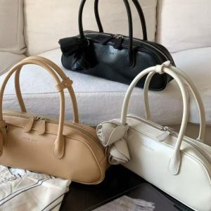 2025 Spring/Summer Rose Design Long Baguette Bag - Fresh Solid Color Versatile Tote & Crossbody Women's Bag