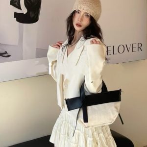 2025 Spring/Summer Single Shoulder Tote Bag, Cotton Linen, Fashionable Versatile High-End Commuter Women's Bag