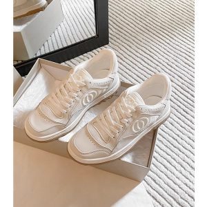 2025 Spring/Summer Trendy Cowhide White Sneakers - Genuine Leather, Breathable Sports Casual Board Shoes