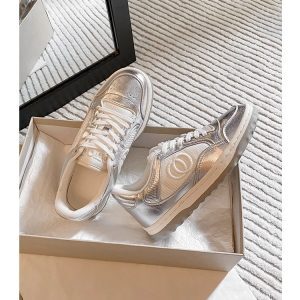 2025 Spring/Summer Trendy Cowhide White Sneakers - Genuine Leather, Breathable Sports Casual Board Shoes
