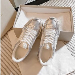 2025 Spring/Summer Trendy Cowhide White Sneakers - Genuine Leather, Breathable Sports Casual Board Shoes