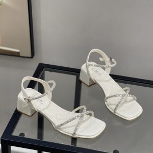 2025 Summer Fairy Style Square Toe Chunky Heel Sandals for Women, One Strap High-Quality Roman Shoes, Trendy Summer Footwear