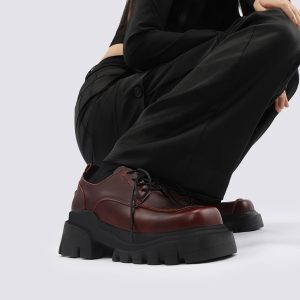 2025 Summer Genuine Leather Gender-Neutral Retro British Thick-Soled Flats for Women - Niche Fashion Footwear