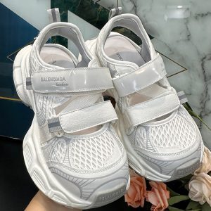 2025 Summer Mesh Hollow Thick-Soled Dad Shoes - Breathable Velcro Height-Increasing Casual Sports Sandals Trendy Y2K Style