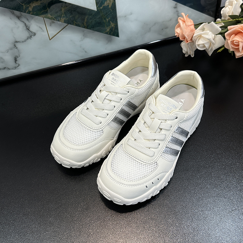 2025 Summer Thick-Soled Breathable Mesh Color-Blocking Sneakers for Women, Versatile Casual Athletic Training Shoes