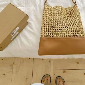 2025 Summer Vacation Beach Straw Crochet Woven Tote Bag - Large Capacity Shoulder Crossbody Bag for Women