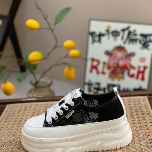 2025 Summer Women's Thick-Soled Platform Mesh Leather Sneakers - Casual Sports Shoes for Height Increase