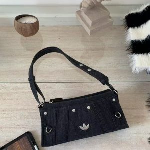 2025 Wash Denim Stitching Design Versatile Shoulder Crossbody Tote Bag for Influencers, Y2K Fashion Trend