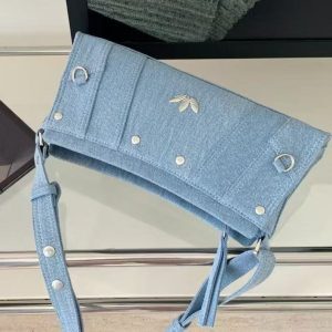 2025 Wash Denim Stitching Design Versatile Shoulder Crossbody Tote Bag for Influencers, Y2K Fashion Trend