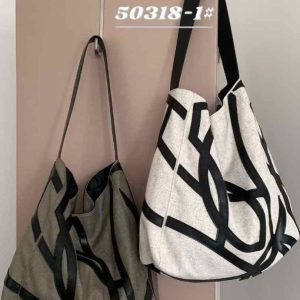 2025 Women's Hollow Out Linen Tote Bag with Pony Totem Design - Trendy Non-Spliced Shoulder Bag