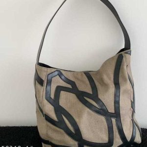 2025 Women's Hollow Out Linen Tote Bag with Pony Totem Design - Trendy Non-Spliced Shoulder Bag