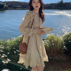 2025 Women's Leather Vest Dress Set with Ruffle A-Line Skirt - Stylish Two-Piece Outfit for Early Spring Fashion