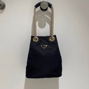 2025 Women's Nylon Mini Bucket Bag with Cotton Rope Handle - Versatile Sports Style Tote for Everyday Fashion