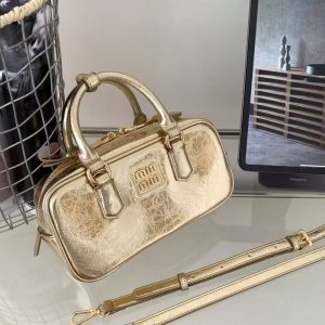 2025 Women's Shiny Metallic Bowling Handbag - Versatile Shoulder Crossbody Boston Bag for Trendy Style