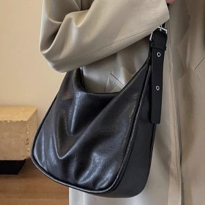 2025 Women's Vintage Soft Leather Crossbody Tote Bag - Fashionable Large-Capacity Single-Shoulder Commuting Style