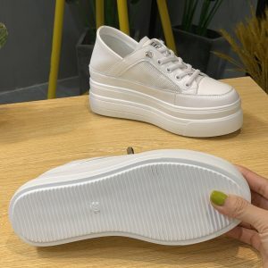 7cm Height-Increasing White Platform Sandals for Women - Breathable Mesh, Thick-Soled, Slimming Casual Summer Shoes 2025