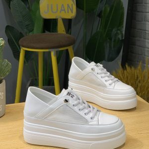 7cm Height-Increasing White Platform Sandals for Women - Breathable Mesh, Thick-Soled, Slimming Casual Summer Shoes 2025