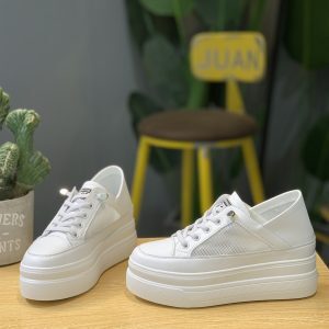 7cm Height-Increasing White Platform Sandals for Women - Breathable Mesh, Thick-Soled, Slimming Casual Summer Shoes 2025
