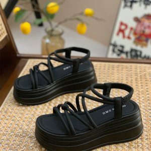 7cm Thick-Soled Platform Sandals for Women - Summer 2025 Fairy Style Roman Shoes for Beach Vacation and Skirt Pairing