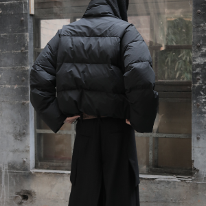 90% Goose Down Scarf Down Jacket with High Fill Power and Ribbed Cuffs - Stylish Winter Outerwear
