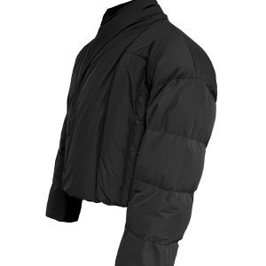 90% Goose Down Scarf Down Jacket with High Fill Power and Ribbed Cuffs - Stylish Winter Outerwear