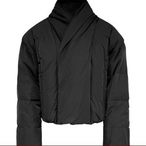 90% Goose Down Scarf Down Jacket with High Fill Power and Ribbed Cuffs - Stylish Winter Outerwear