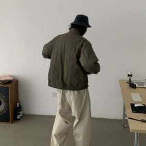 90s Style Loose Casual White Duck Down Jacket for Men and Women - Thick Stand Collar Vintage Winter Coat