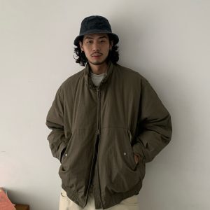 90s Style Loose Casual White Duck Down Jacket for Men and Women - Thick Stand Collar Vintage Winter Coat