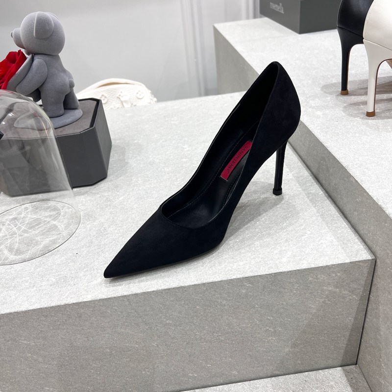 All-Black Pointed Ultra-High Heel Stiletto Shoes for Women - Sexy Shallow Mouth Design, Perfect for Night Out and Y2K Fashion