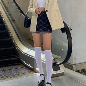 American Retro BM Style Patterned Mesh Double-Layer Bow Bodycon Short Skirt for Women - Summer Fashion Statement Piece