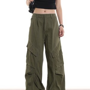 American Retro Design Loose Pleated Draped Work Pants for Men and Women, Casual Straight Trousers, Vintage Style