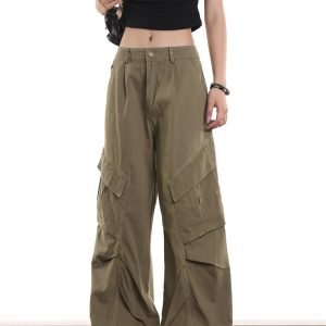 American Retro Design Loose Pleated Draped Work Pants for Men and Women, Casual Straight Trousers, Vintage Style