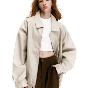 American Retro PU Leather Jacket for Men and Women, Loose Fit, Stylish Motorcycle Wear, High Street Trendy Fashion