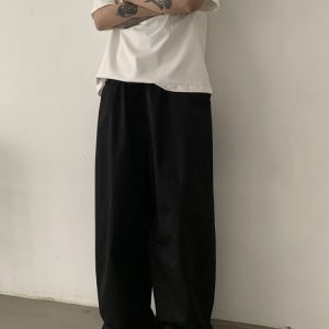 American Retro Relaxed Fit Wide-Leg Baggy Pants for Men and Women | Trendy Draped Floor-Length Casual Trousers