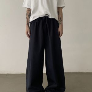 American Retro Relaxed Fit Wide-Leg Baggy Pants for Men and Women | Trendy Draped Floor-Length Casual Trousers