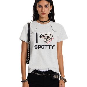 American Retro Small Dog Print Short Sleeve T-Shirt for Men and Women, Summer Loose Fit Slimming Top, Trendy Casual Style