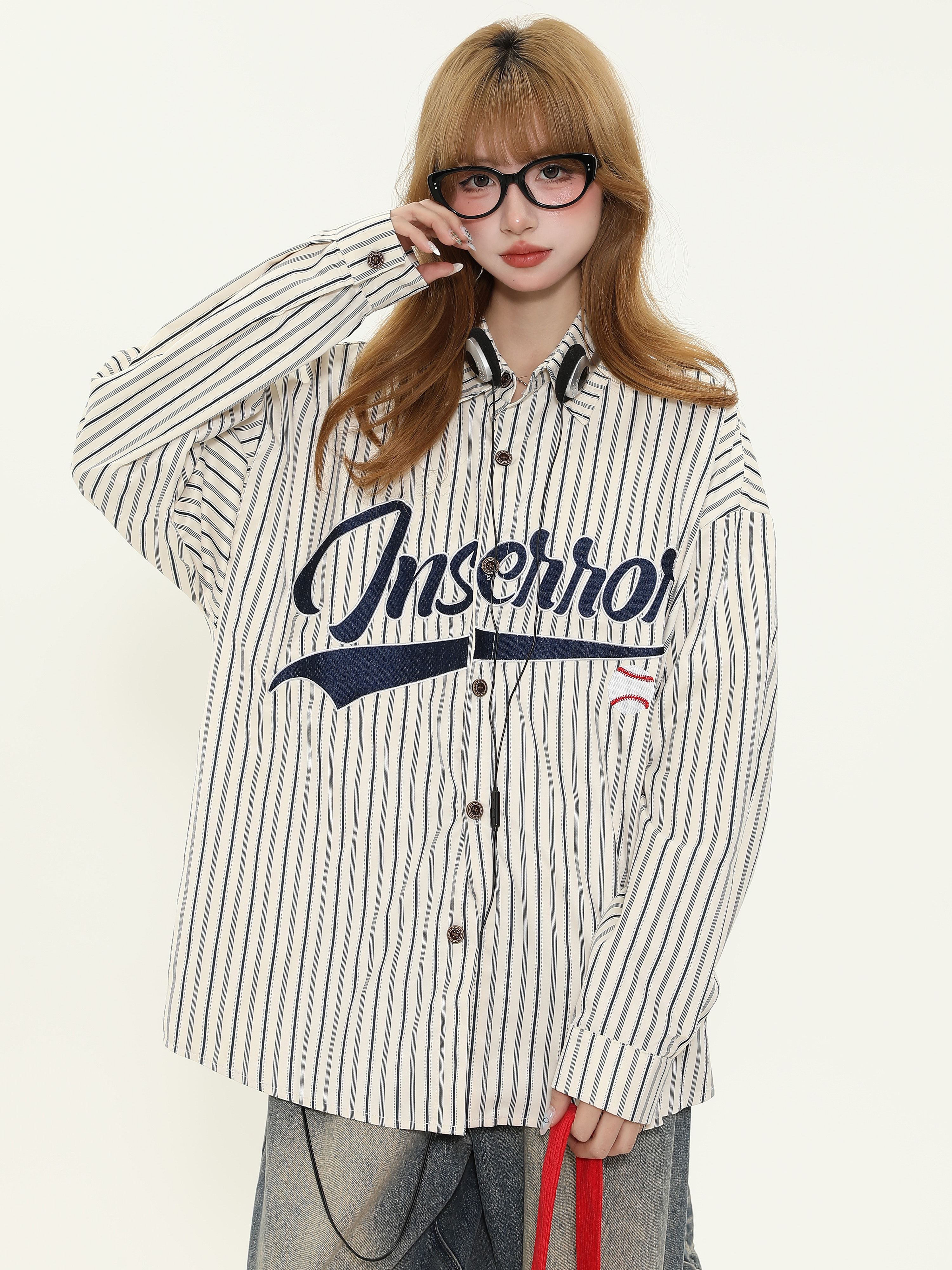 American Retro Sports Style Letter Embroidery Long Sleeve Shirt for Men and Women, Loose Fit Couple Jacket, Y2K Fashion
