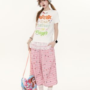 American Retro Star Print Casual Wide-Leg Pants for Women - Trendy Summer Loose Slim Fit Fashion