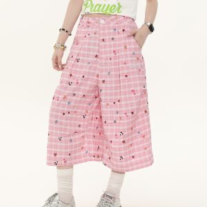 American Retro Star Print Casual Wide-Leg Pants for Women - Trendy Summer Loose Slim Fit Fashion