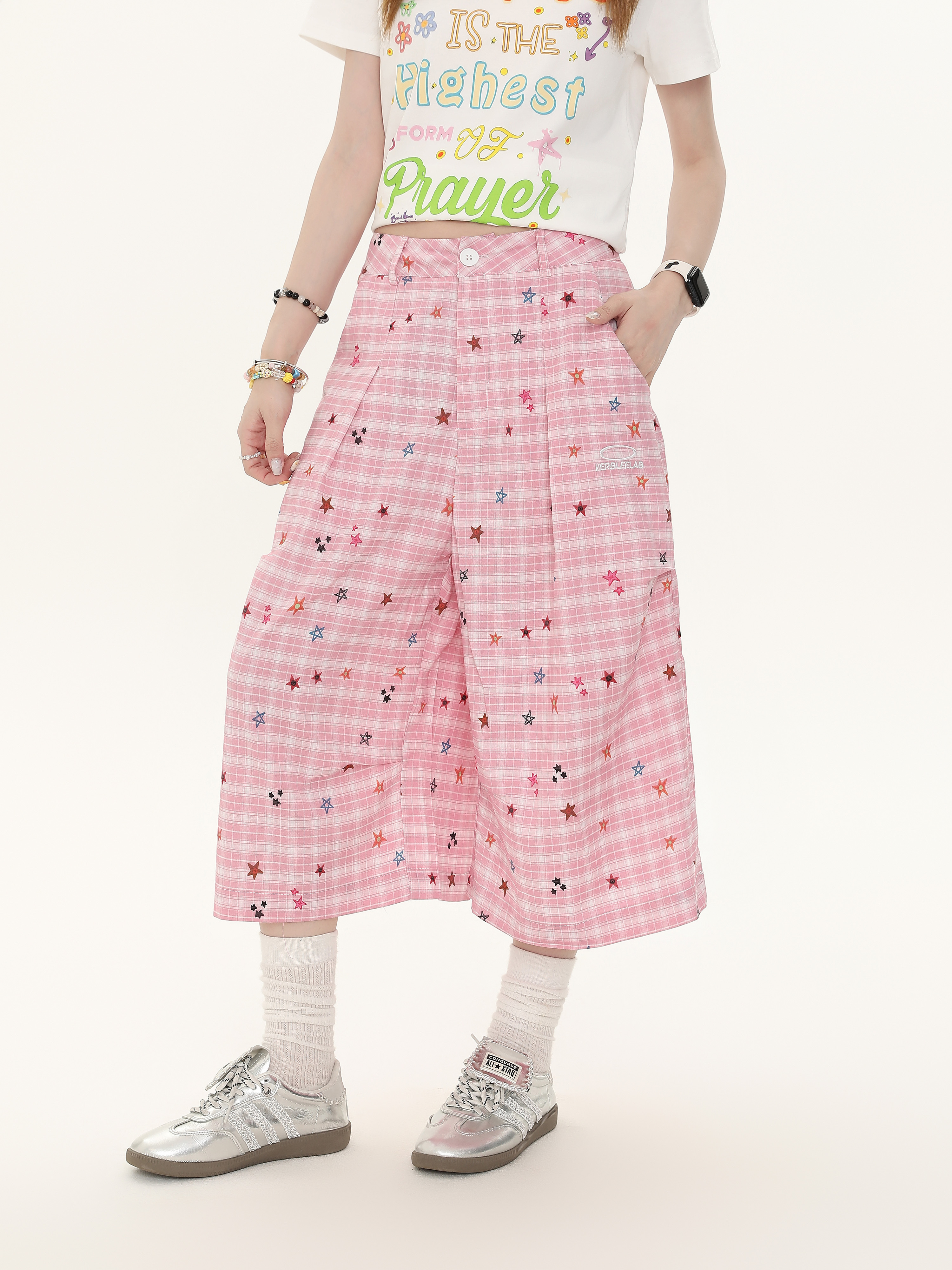 American Retro Star Print Casual Wide-Leg Pants for Women - Trendy Summer Loose Slim Fit Fashion