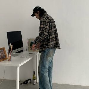 American Retro Washed Vintage Flared Jeans - Clean Fit Straight-Leg Long Pants for a Timeless Y2K Look