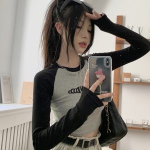 American-Style Short Jazz Dance Top for Women, K-Pop Performance Outfit, Slim-Fit Dance Shirt, 90s Inspired