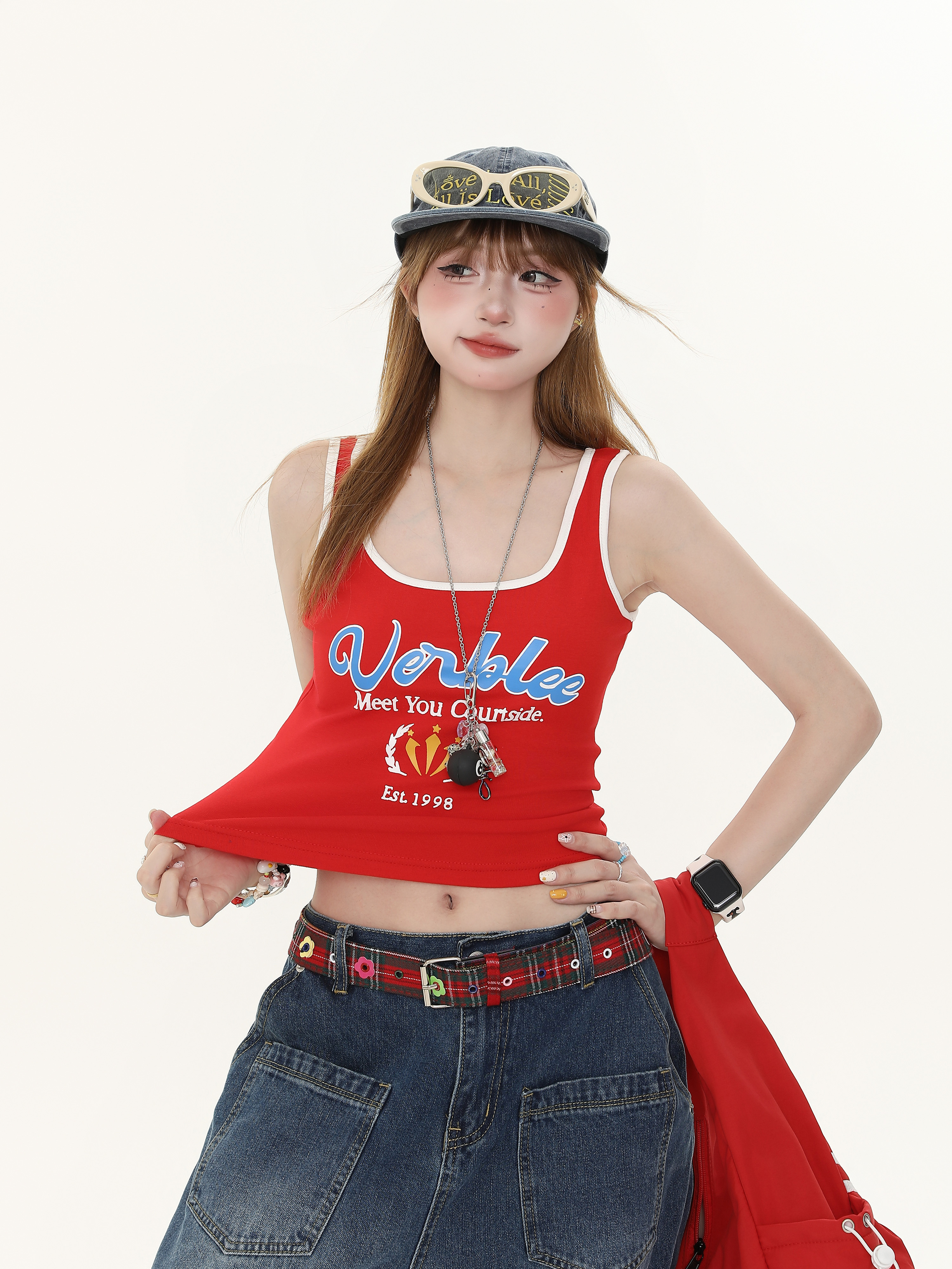 American-Style Spicy Girl Letter Print Camisole for Women - Summer Slim-Fit Versatile Top, Y2K Fashion Trend