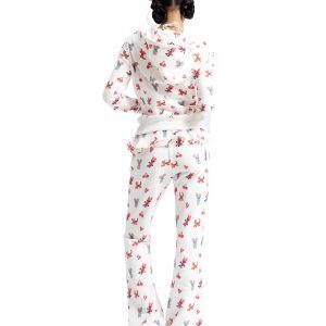 Artist-Inspired Tiger and Rabbit Graphic Set - Playful Y2K Aesthetic T-shirt and Pants Ensemble for Unique Style